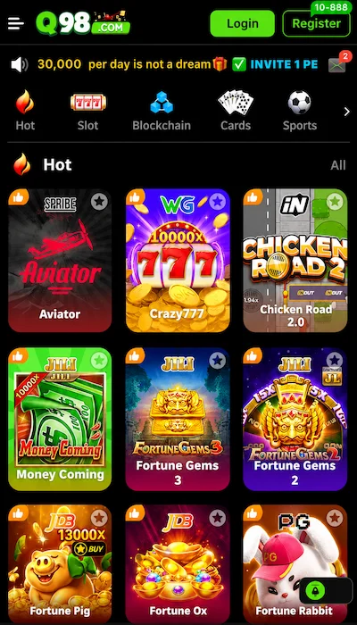q98 game dashboard image