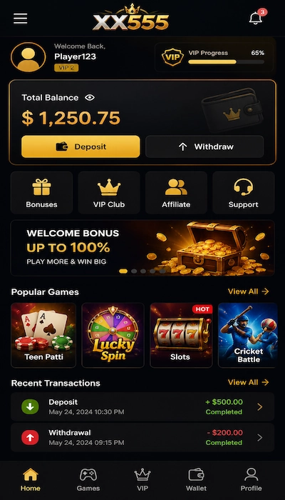 xx555 game dashboard image