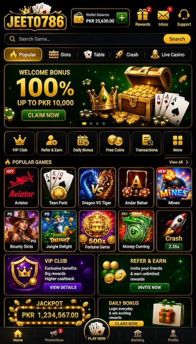 jeeto786 game dashboard image