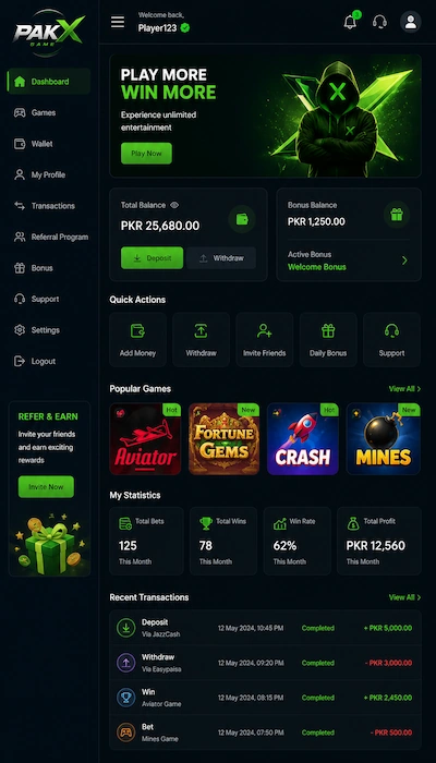 pakx game dashboard image
