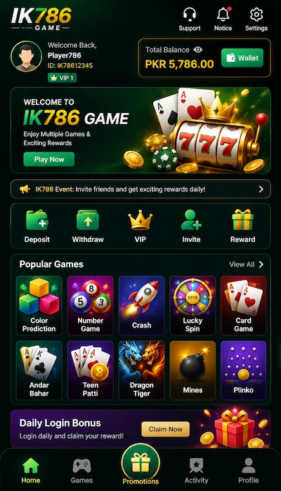 ik786 game dashboard image