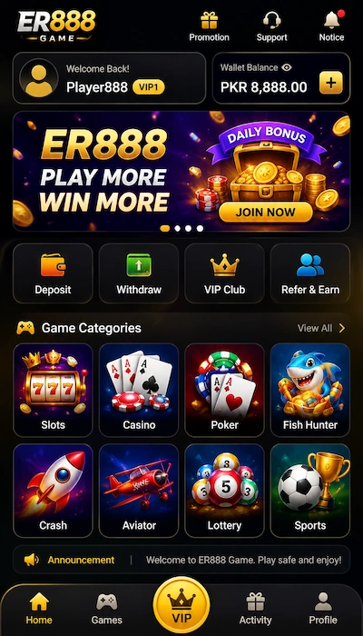 er888 game dashboard image