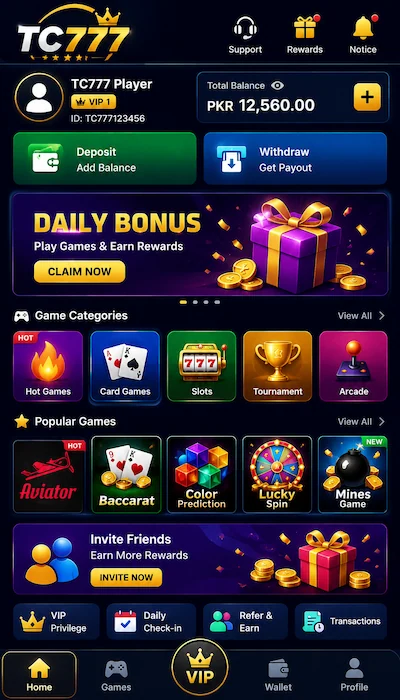 tc777 game dashboard image