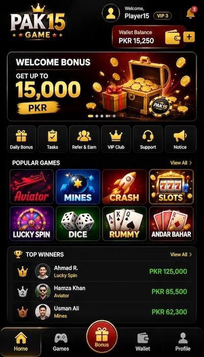 PAK15 game dashboard image
